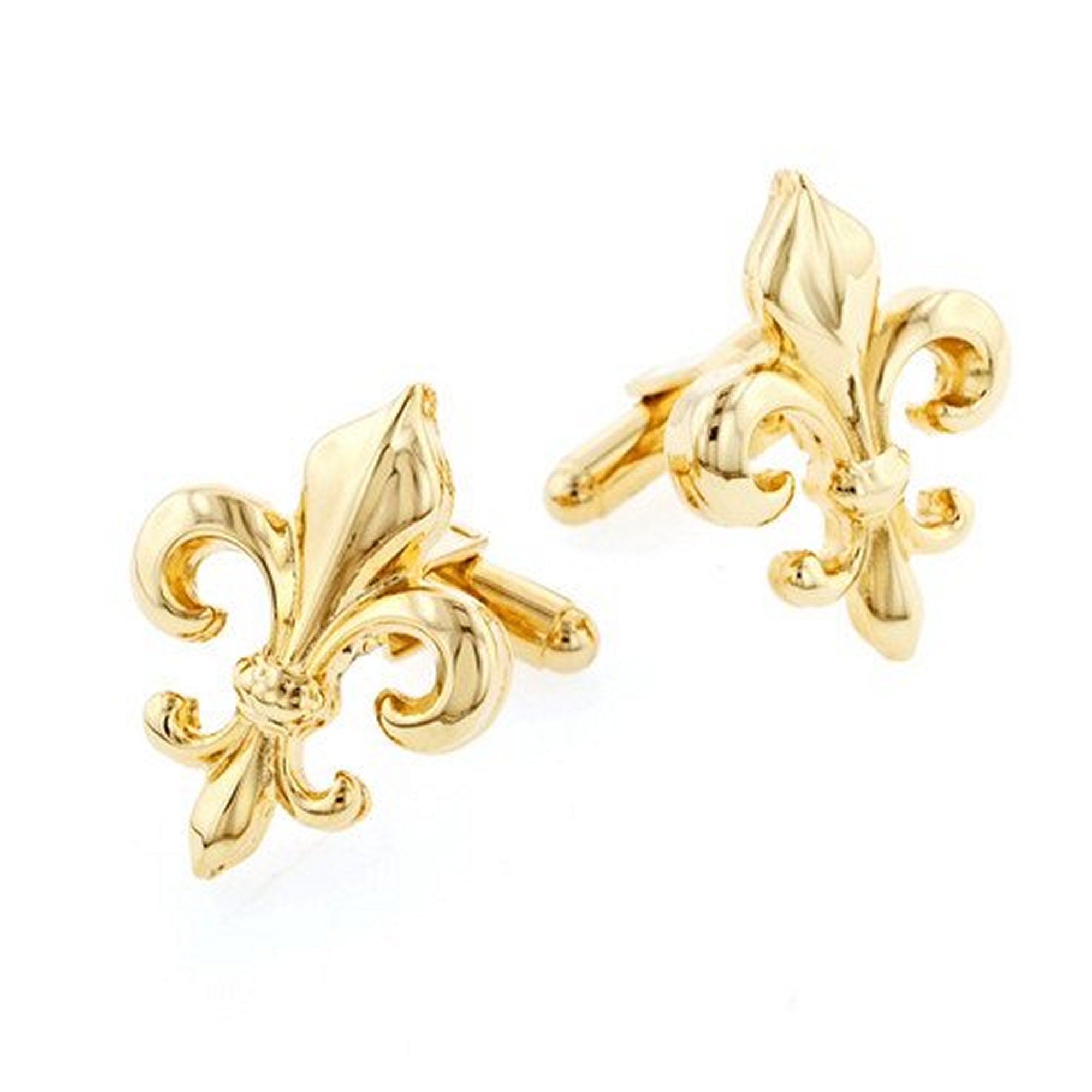 Boutons De Manchette Fleur De Lys Argenté - Acier Inoxydable - Cadeau Mariage Homme - Style Mousquetaire